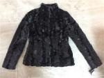 Girls Black Color Faux Fur Coat With Funnel Collar Zip Through TW77402