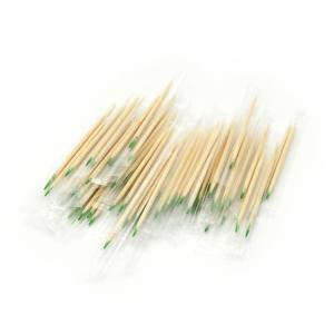 China 2.0mm 6.5cm Disposable Mint Bamboo Individually Wrapped Toothpicks For Tooth Health factory