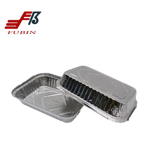 China Embossed Rectangular Foil Pan 8011 Foil Disposable Food Containers factory