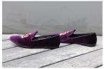 Various Occasions Mens Brown Leather Loafer Shoes , Crown Embroidered Velvet