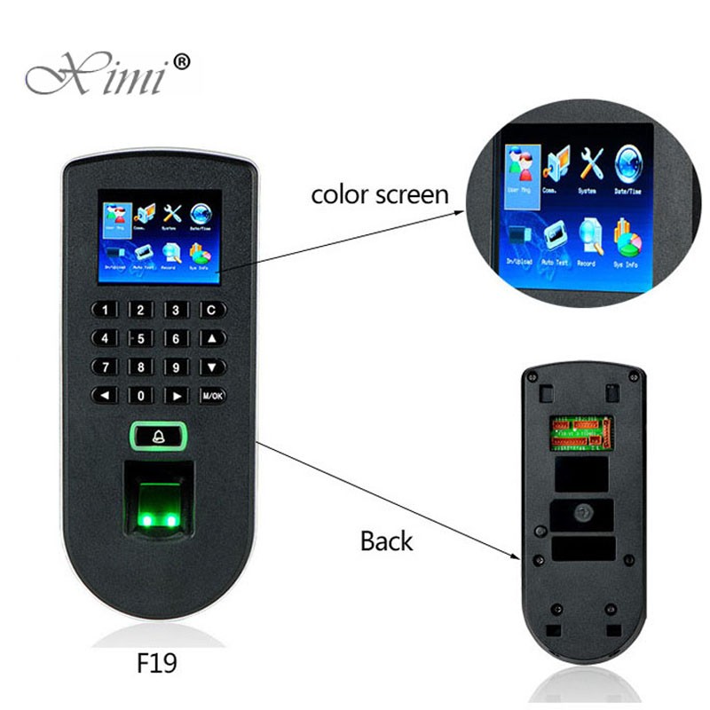 ZK F19 Biometric Fingerprint Recognition Door Access Control System TCP/IP Linux And 13.56MHZ IC Card