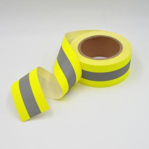 Warning Segmented Reflective Tape Sew On Yellow Silver Flame Retardant