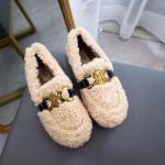 Low Heeled Scoop Lamb Wool Shoes Plus Velvet Warm Cotton For Autumn And Winter