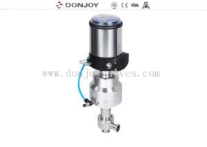 China Stainless Steel Pneumatic Actuator Valve For Aseptic Regulating With Controller / Positioner factory