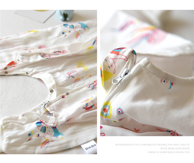 6 Layers Soft Muslin Baby Pajamas Mermaid Printed Toddler Wearable Blanket