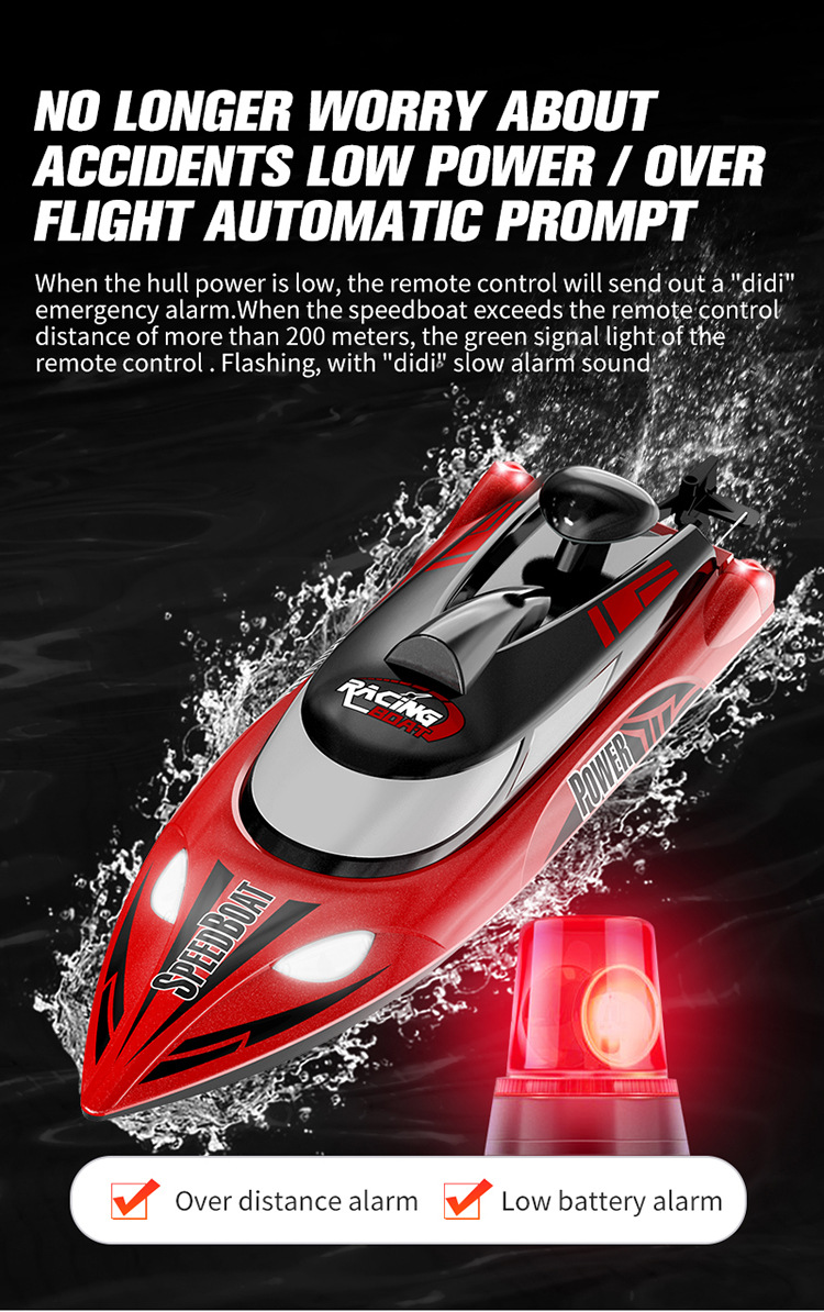 2 CHANNELS Control Electric Boat with 35km/H High Speed and Night Navigation Lights