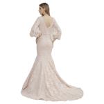 Three Quarter Sleeve Sexy Women Arabic Wedding Party Dresses Mermaid Style