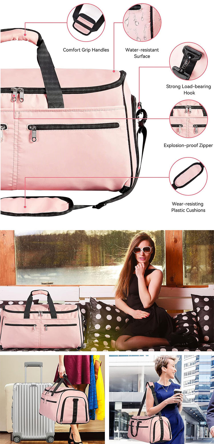 Unisex Sport Duffel Handbag Carry On Duffle Garment Bag With Shoe Compartment