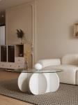 Simple Light Luxury Solid Wood Acrylic Coffee Table Living Room Round Tea Table