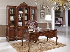 China F008 Antique Luxury Original Wood Classic Home Office Desks Corrosion Resistance factory