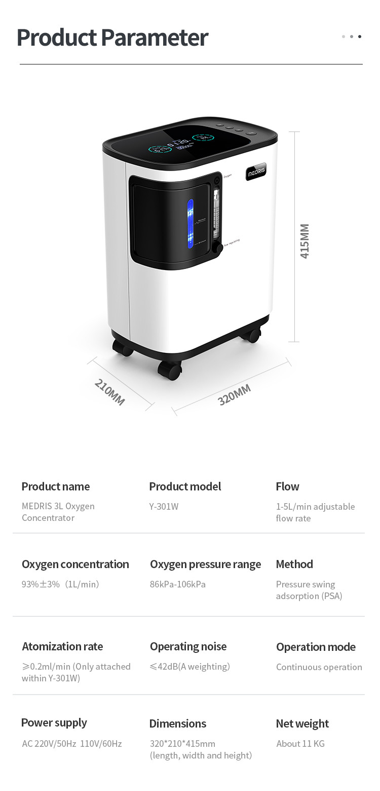 Efficient Oxygen Production With Atomization, Easy To Carry Medical Grade 3L Oxygen Generator