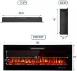 Versatile Safe Electric Fireplace Heater 50 inch 9 Colors Flame Dimplex Mirror