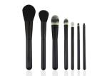 Portable Black Travel Makeup Brush Set / Eye Shadow Makeup Brushes 7 Pcs