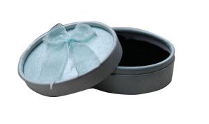 China Round Ormanet Paper Keepsake Gift Boxes , Inside Black Velet Frame With Ribbon factory