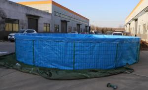 China Foldable 50000 Liters PVC Tarpaulin Fish Pond With Steel Mesh factory