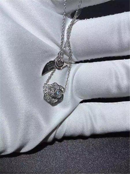 Luxury jewe factory Rose diamond Necklace 18k gold white gold yellow gold rose