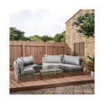 Steel Tube Frame 5 Piece Outdoor Patio Furniture Set with PE Rattan Chairs and