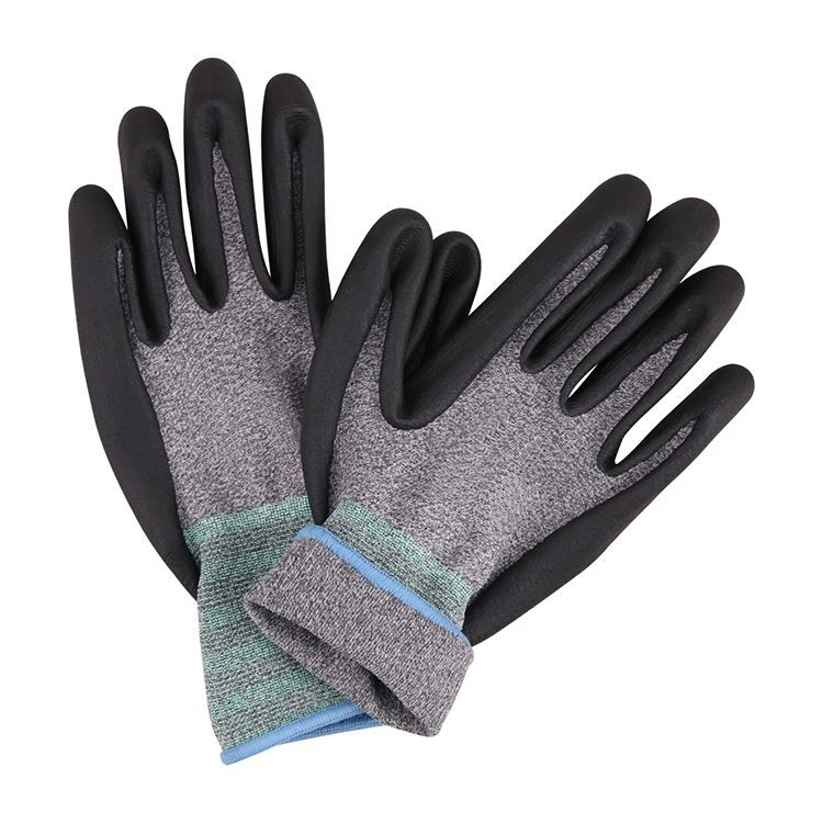 Wholesale cheap safe industrial nitrile rubber gloves of palm black waterproof nitrile gloves for repair work