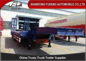 China Mechanic Flatbed 4 Axles Steel 60T Low Bed Semi Trailer factory