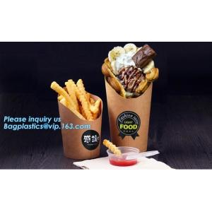 French fries cone,chips french fries packaging,Size Kraft Cardboard Cone French