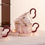 210ml Volume Fresh Style Exquisite Flower Shaped Cups And Saucers For End Coffee