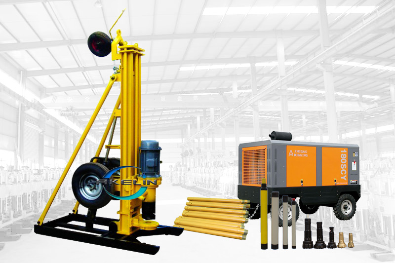 Portable pneumatic drilling rig, AKL-150D ground hole drilling machines