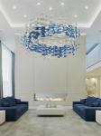Customized Hotel Lobby Oval Art Chandelier Glass Extra Large Chandeliers