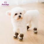 8pounds Striped Suede Anti Slip Shoes For Dogs