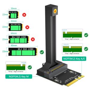 NGFF (M.2) Key-M Nvme SSD To NGFF (M.2) Key A / E Adapter Enhance Your System