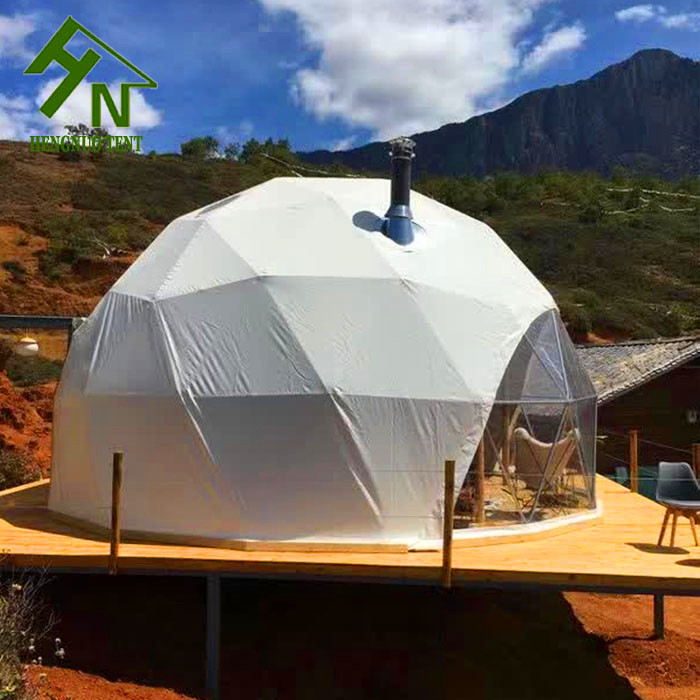 75kg/sqm Geodesic Dome Tent With 12mm Cotton Insulation Layer For Winter Cold Weather