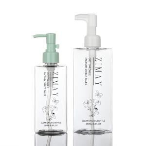 China 180ml Clear Oil Packaging Container Shampoo And Conditioner Set Square Lotion Pump Bottle Plastic 200ml factory
