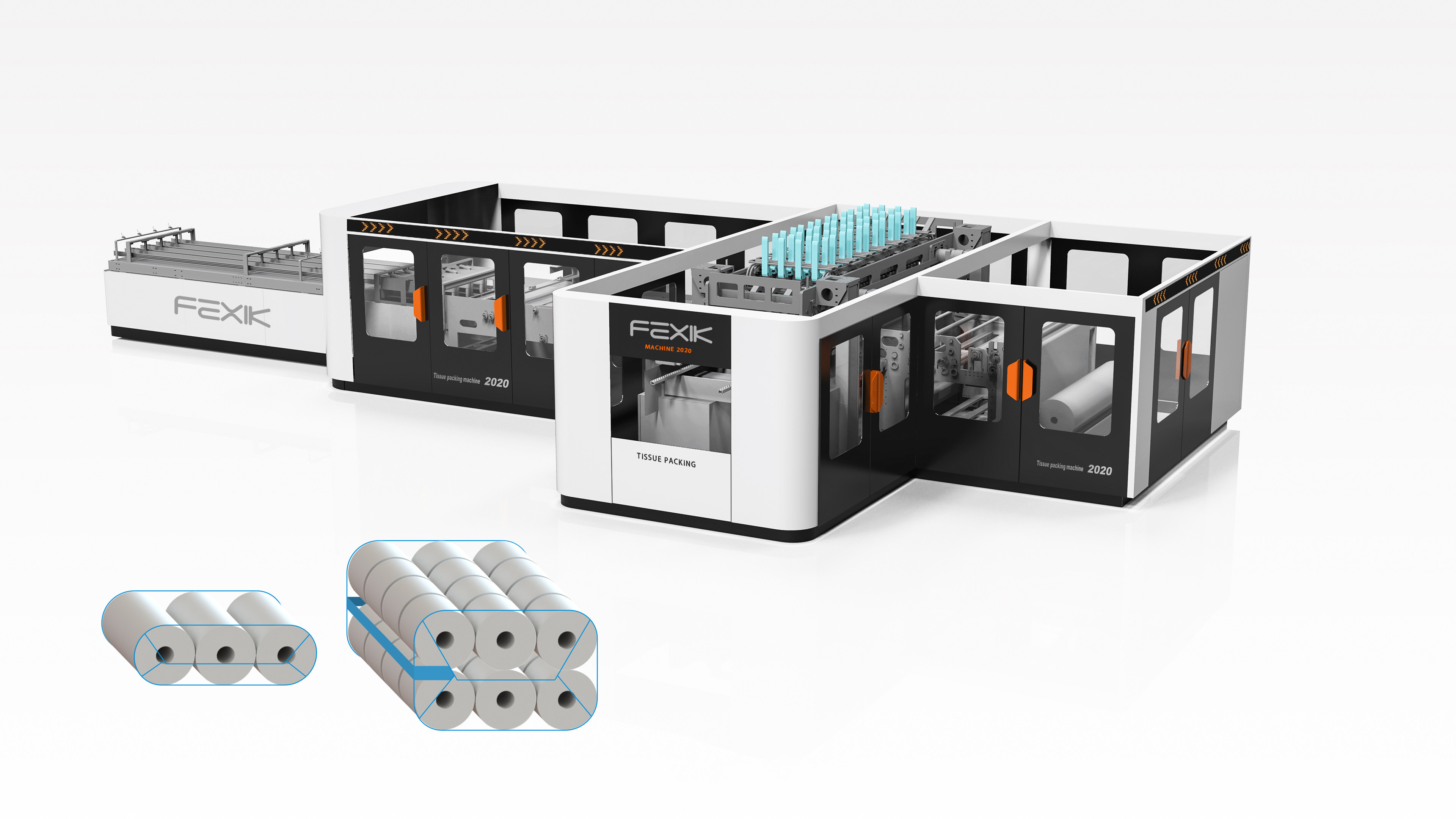 5lanes PE Film Paper Roll Wrapping Machine For sale