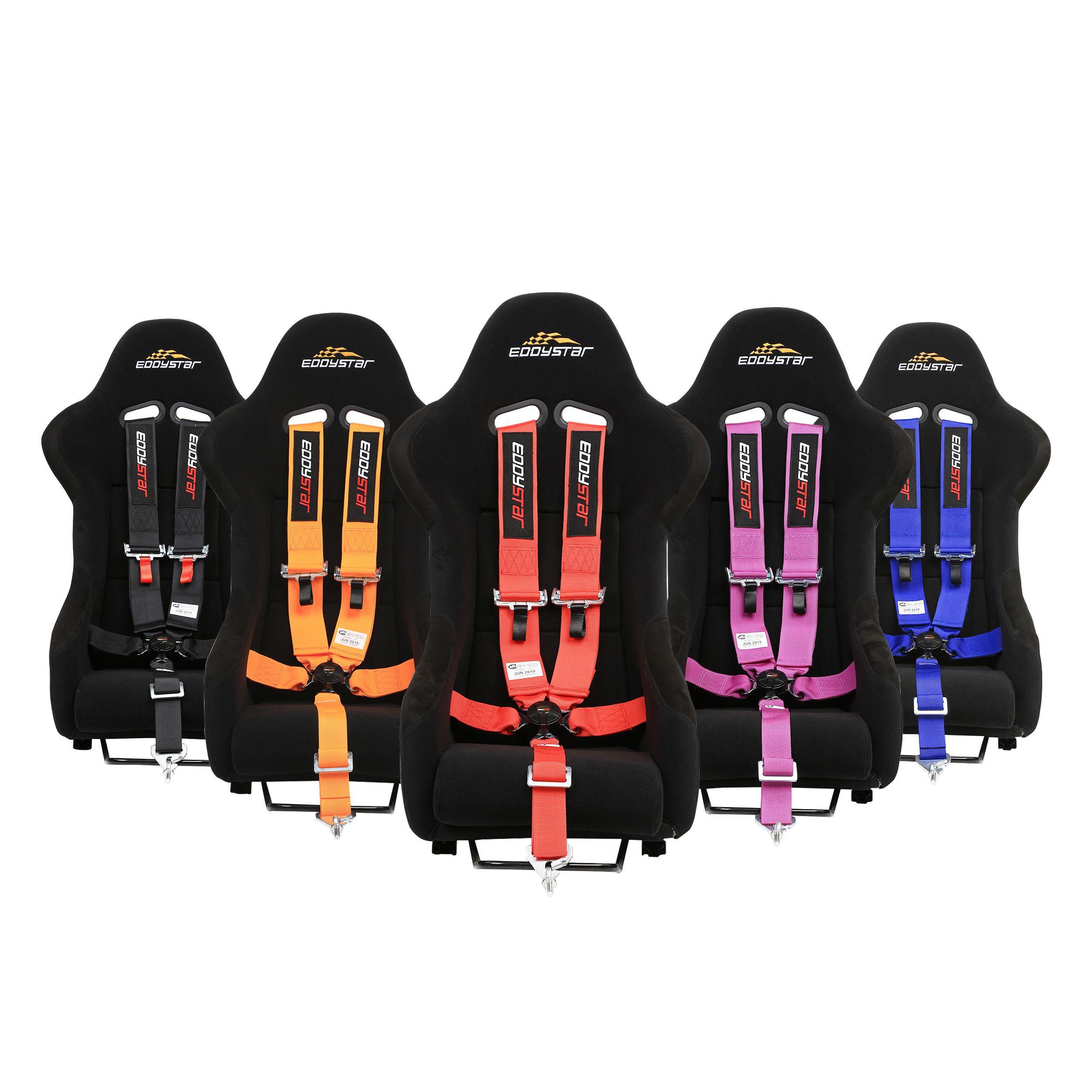 Nylon Sports Style Racing Seat Belt Bule Three Inch Width For Automotive Safety FIA Certificate