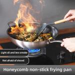 Direct Selling Kitchen 32cm 34cm Stainless Steel Honeycomb Fry Pan Non-stick