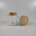 250ml Stocked Sealed Clear Round Borosilicate Glass Jar with Bamboo Lid Color