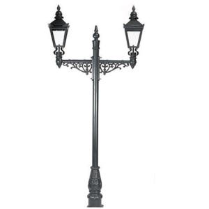 Black European Style Cast Iron Street Lamp Post Painting Finish