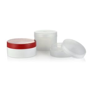 China 30ml 50ml 70ml Cosmetic Packaging Clear Amber Black PP Plastic Cream Jar with Plastic Lid factory