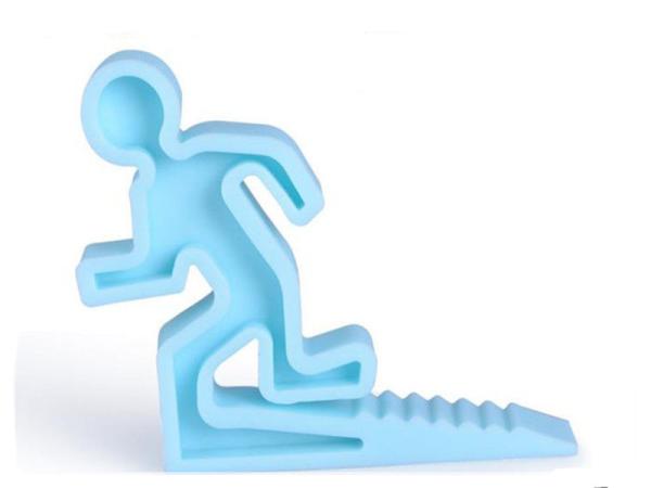 Funny Design Glass Door Stopper , Soft Plastic Man Glass Shower Door Holder PVC