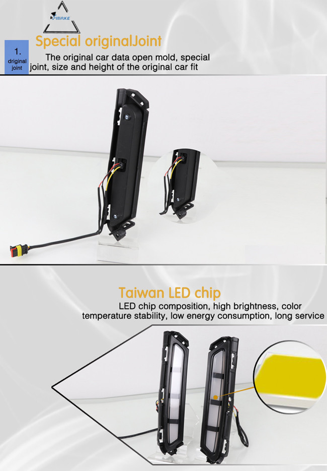 Vehicle LED Daytime Running Light For Hyundai Elantra With Yellow Turn Signal
