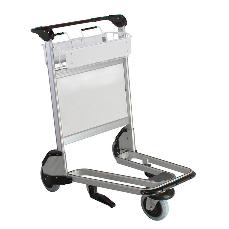Customized Metal Airport Luggage Trolley Ground Passenger Baggage Airport Trolley 3 Wheel Cart