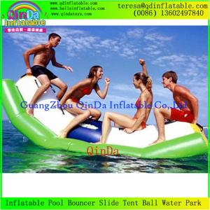 China Fashion Durbale 0.9mm Thickness PVC Tarpaulin Inflatable Water Totter Seesaw factory