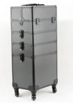 Aluminum Trolley Makeup Case/Pro Makeup Case with Locks and Dividers for Secure