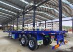 SGS Flat Bed Semi Trailer 3 Axles With 12pcs Container Twist Lock
