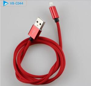 China 8 Pin Braided USB Cable / High Light Braided Cell Phone Cords Aluminum Alloy Housing factory