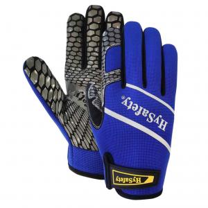 China Great Grip Reflective printing Blue Auto Mechanic Gloves Silicone Dots Palm on sale