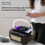 15W Phone Stand Wireless Charger Fast Phone Charging Alarm Clock Bt Speaker For