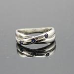 Women Jewelry 925 Silver Red Cubic Zircon Crossover Ring (JY063)