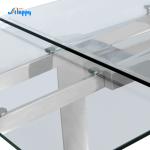 900mm Width Extendable Glass Top Dining Table DT-31120 Resistant Scratches