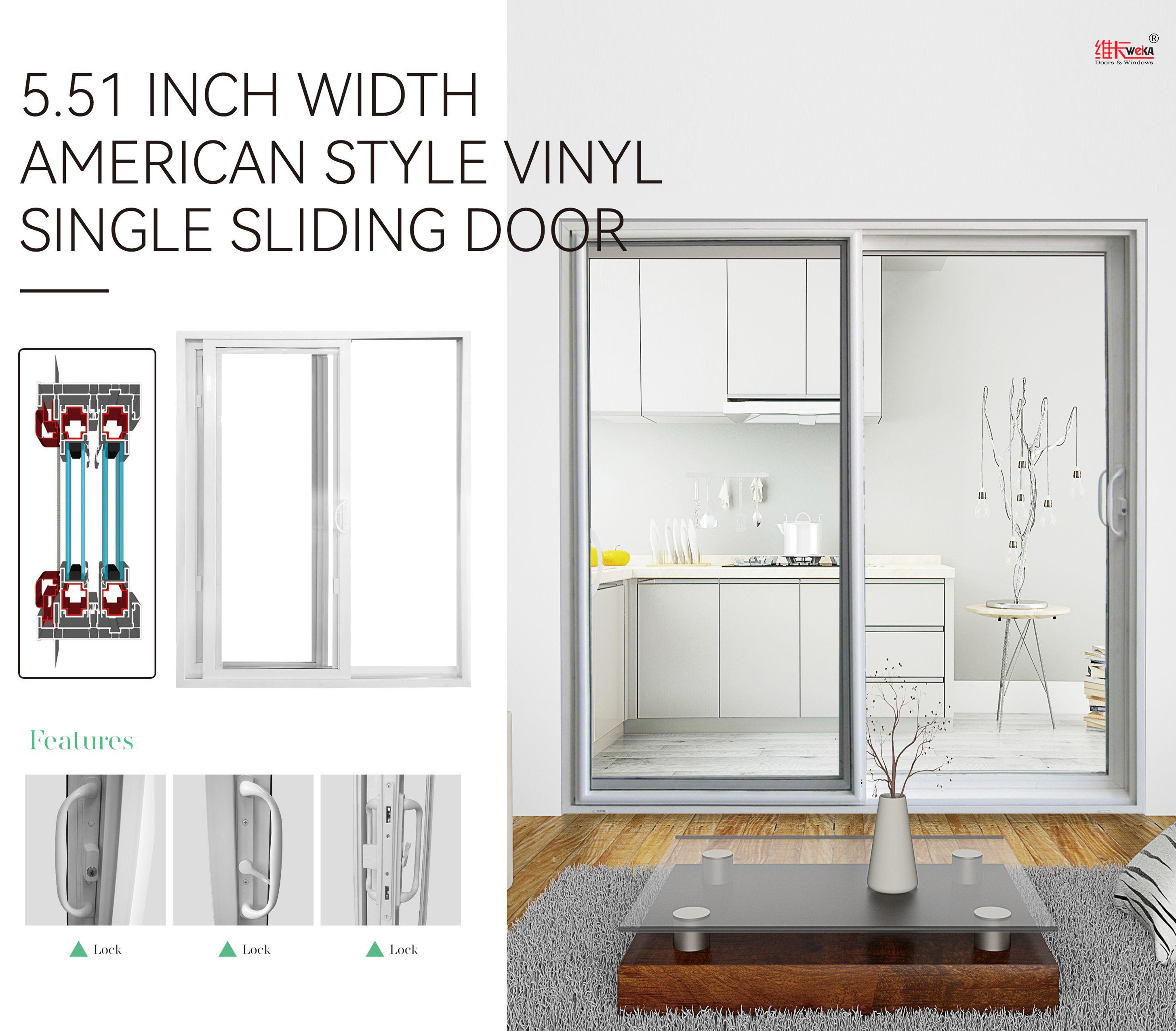 Customized Slimline Aluminium French Doors White Anti Theft