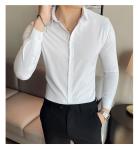 Casual Shirts Turn-down Collar Autumn Fabric Polo Cotton Long Sleeve Mens Slim